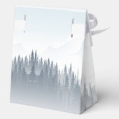 Wilderness Wedding Grijze Berg Mist Bos Bedankdoosjes (Achterkant)