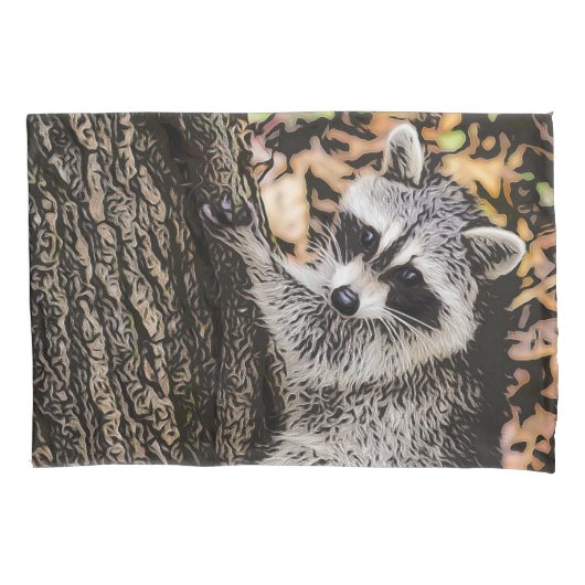Wilderness Wild Raccoon Kussensloop (Voorkant)