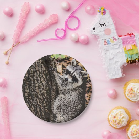 Wilderness Wild Raccoon Papieren Bordje (Feest)