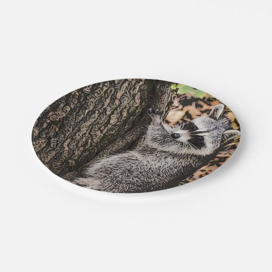 Wilderness Wild Raccoon Papieren Bordje (Gekanteld)