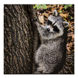 Wilderness Wild Raccoon Perfect Poster