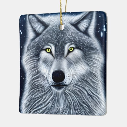 Wilderness Wild Wolf Keramisch Ornament (Links)