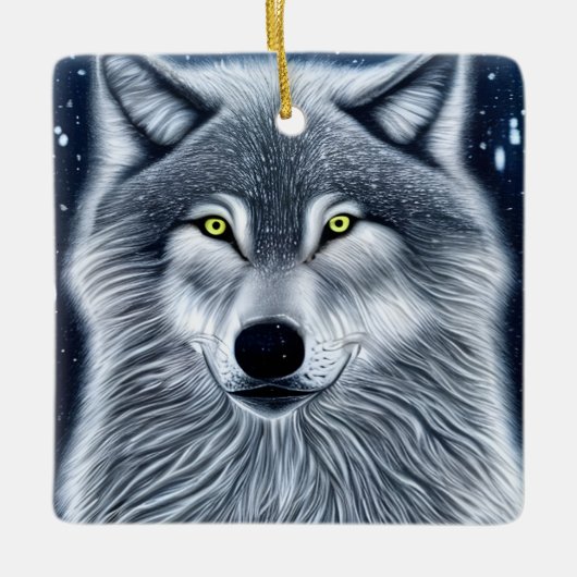 Wilderness Wild Wolf Keramisch Ornament (Voorkant)