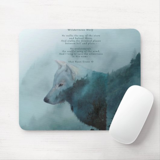 Wilderness Wolf & Eco Gedicht Muismat (Met muis)