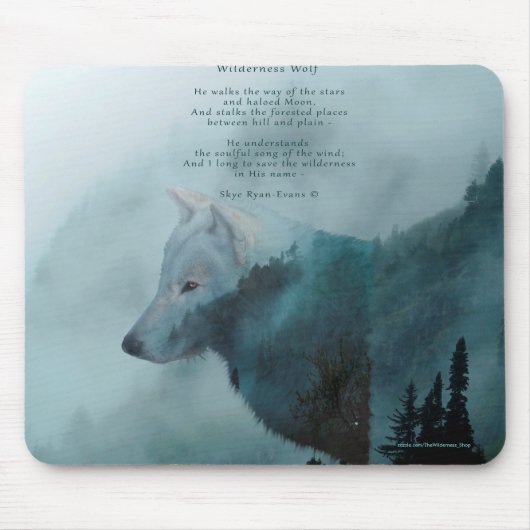 Wilderness Wolf & Eco Gedicht Muismat (Voorkant)