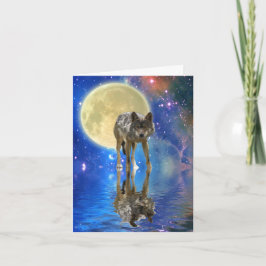 WILDERNESS WOLF Gedicht op een Wenskaart Feestdagen Kaart