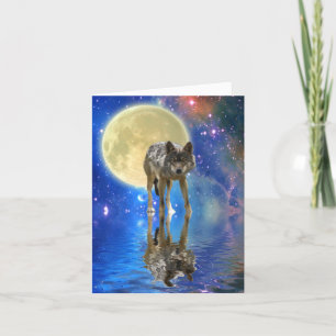 WILDERNESS WOLF Gedicht op een Wenskaart Feestdagen Kaart