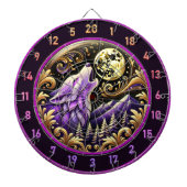 Wilderness Wolf huilt onder volle maan Dartbord (Voorkant)