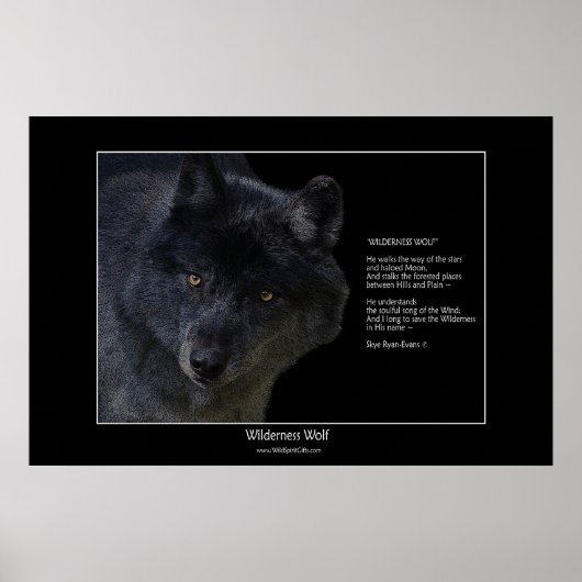 WILDERNESS WOLF-Poster met gedicht Poster (Voorkant)