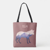 Wilderness Wolf Silhouette Monogram Tote Bag (Achterkant)