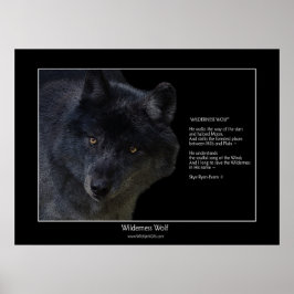 WILDERNESS WOLF Wildlife Supporter Poster w gedich
