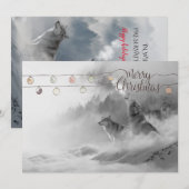 Wilderness Wolven in de sneeuw Kerstmis Feestdagenkaart (Voorkant / Achterkant)