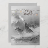 Wilderness Wolven In Sneeuw Kerstvakantie Feestdagenkaart (Voorkant / Achterkant)