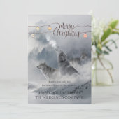 Wilderness Wolven In Sneeuw Zakelijke Kerst Feestdagenkaart (Staand voorkant)