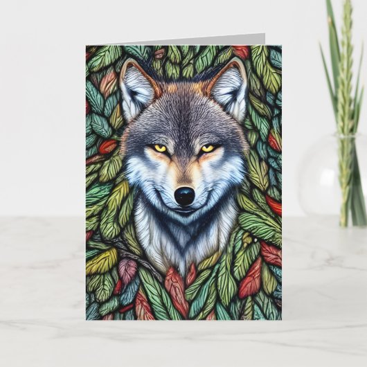 Wilderness Woodland Predator Wolf Bedankkaart (Voorkant)