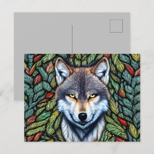 Wilderness Woodland Predator Wolf Briefkaart