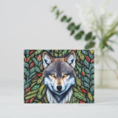 Wilderness Woodland Predator Wolf Briefkaart (Staand voorkant)