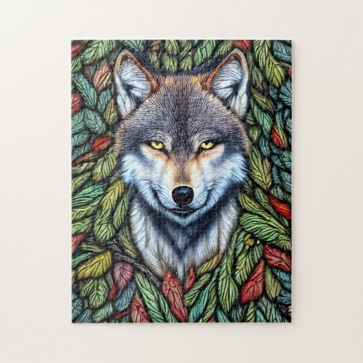 Wilderness Woodland Predator Wolf Legpuzzel (Verticaal)