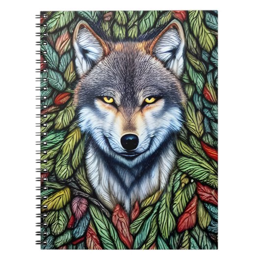 Wilderness Woodland Predator Wolf Notitieboek (Voorkant)