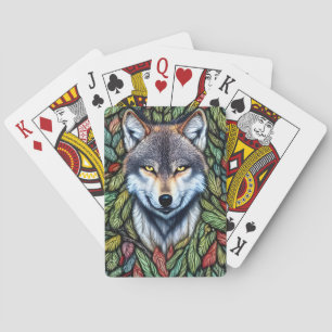 Wilderness Woodland Predator Wolf Pokerkaarten