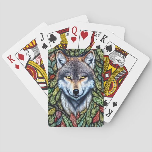 Wilderness Woodland Predator Wolf Pokerkaarten (Achterkant)