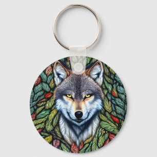 Wilderness Woodland Predator Wolf Sleutelhanger
