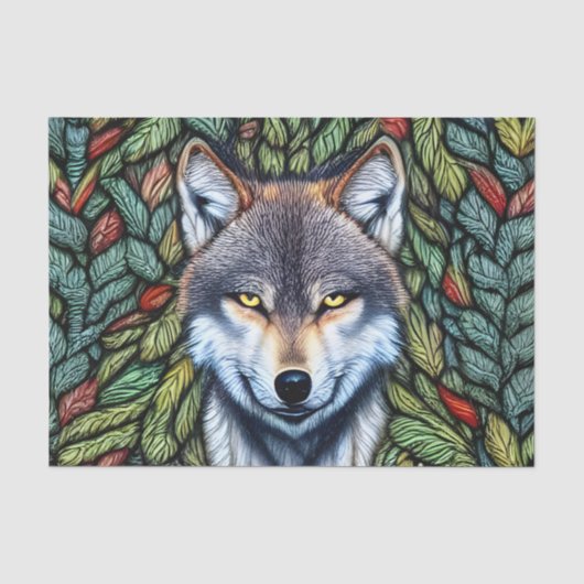 Wilderness Woodland Predator Wolf Tissuepapier (Voorkant)