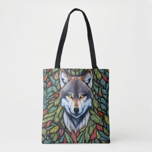 Wilderness Woodland Predator Wolf Tote Bag (Voorkant)