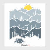 Wildernis Berg Tent Camper Sticker (Vel)