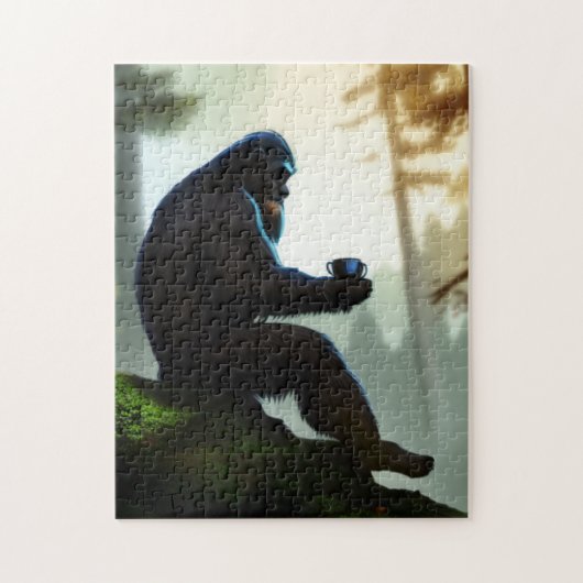 Wildernis Bos Bigfoot Ochtend Kalm Koffie Legpuzzel (Verticaal)