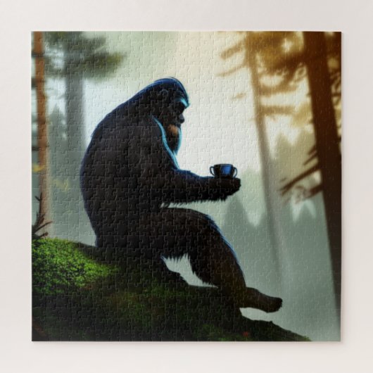 Wildernis Bos Bigfoot Ochtend Rustige Koffie Legpuzzel (Verticaal)