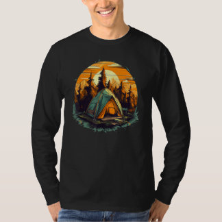 Wildernis en overleving Kamperen met Tent voor Zon T-shirt