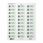 Wildernis Monogram 'A' Retouradreslabel Etiket (Full Sheet)