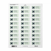 Wildernis Monogram 'M' Retouradreslabel Etiket (Full Sheet)