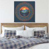 wildernis Sunset Dot Mandala Canvas (Insitu (Slaapkamer))