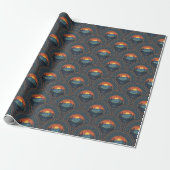 wildernis Sunset Mandala Art Deco Scallop Cadeaupapier (Uitgerold)