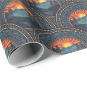 wildernis Sunset Mandala Art Deco Scallop Cadeaupapier (Rol Hoek)