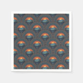  wildernis Sunset Mandala Art Deco Scallop Servet (Voorkant)