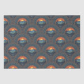 wildernis Sunset Mandala Art Deco Scallop Tissuepapier (Voorkant)