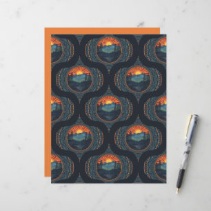 wildernis zonsondergang Mandala Mid Century Ogee