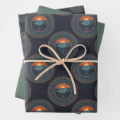  wildernis zonsondergang Polka Dot Mandala Inpakpapier Vel (In situ)