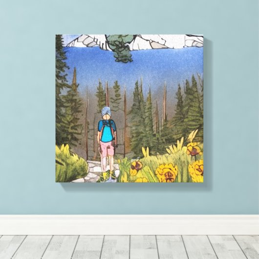 wilderniswandeling canvas afdruk (Insitu (Houten vloer))