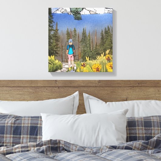 wilderniswandeling canvas afdruk (Insitu (Slaapkamer))