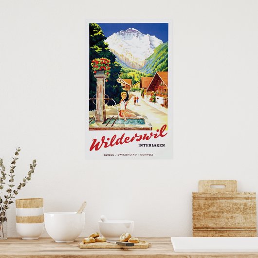 Wilderswil village, Interlaken, Zwitserland Poster (Keuken)