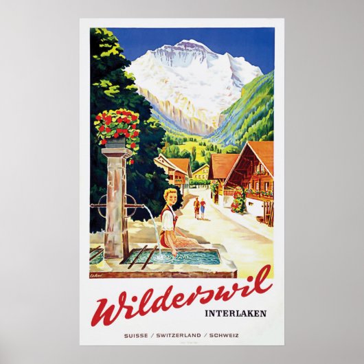 Wilderswil village, Interlaken, Zwitserland Poster (Voorkant)