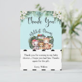 Wildest Dreams Safari BabyShower bedankkaart (Staand voorkant)