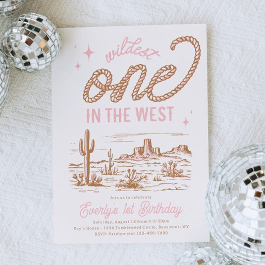 Wildest One in the West First Birthday Invitation Kaart