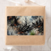 Wildfire Aftermath Abstract adreslabel Etiket (Insitu)