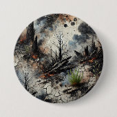 Wildfire Aftermath Abstracte Kunst Button (Voorkant)