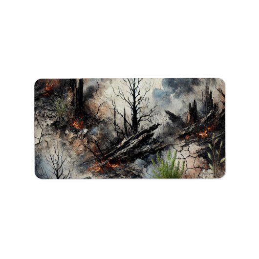 Wildfire Aftermath Retour-adreslabel Etiket (Voorkant)